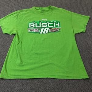 Kyle Busch Shirt Mens Size XL Joe Gibbs Racing Green Short Sleeve T Tee 18